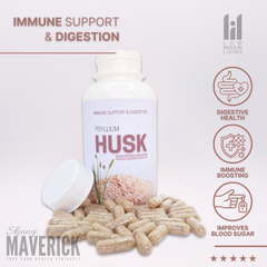 Psyllium Husk - 120 Capsules | Alleviates Diarrhoea Constipation & IBS