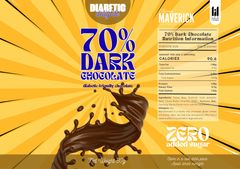 Diabetic Friendly Chocolate Slab 80g | 70% Dark Chocolate