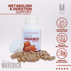Cinnamon Supplement - 90 Capsules | Cholesterol & Blood Sugar Support