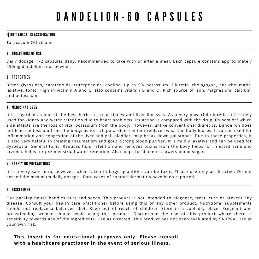 Dandelion - 60 Capsules