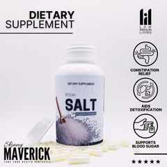 Epsom Salt - 120 Capsules | Constipation, IBS and Bloating Relief