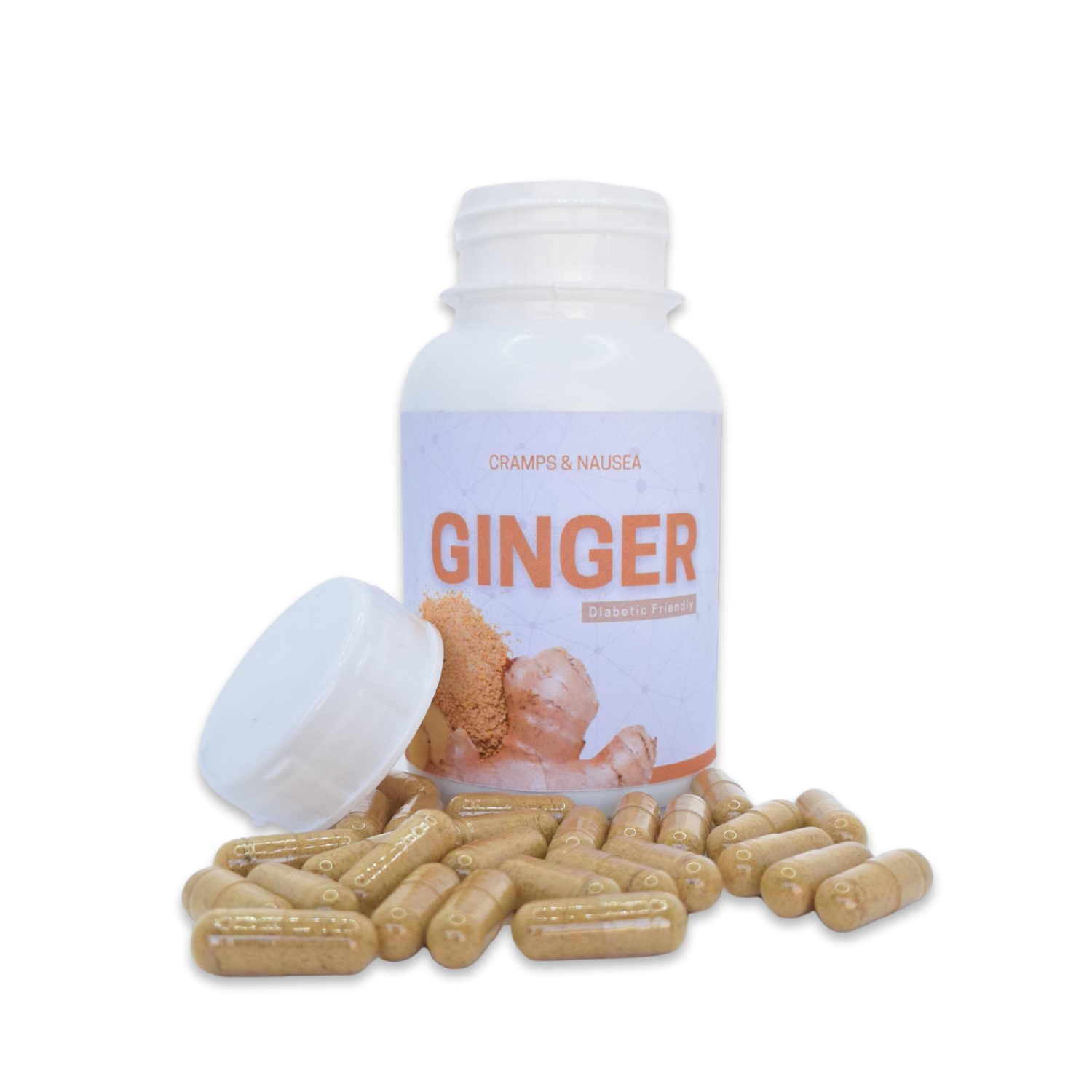 Ginger Supplement - 90 Capsules | For Nausea, Vomiting & Headaches