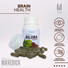 Ginkgo Biloba - 60 Capsules | Better Brain function & Blood circulation