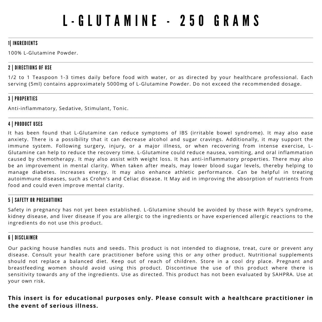 L-Glutamine - 250 grams