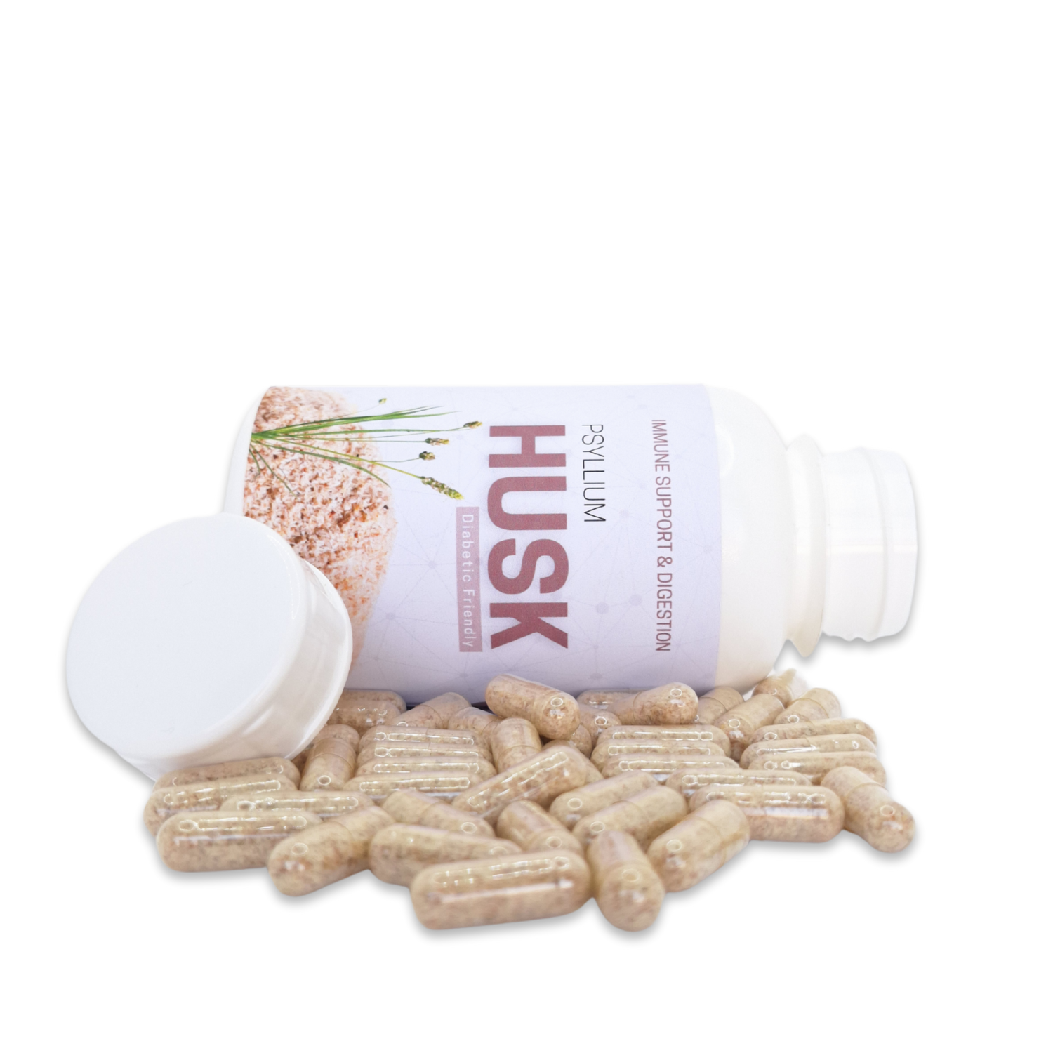 Psyllium Husk - 120 Capsules | Alleviates Diarrhoea Constipation & IBS
