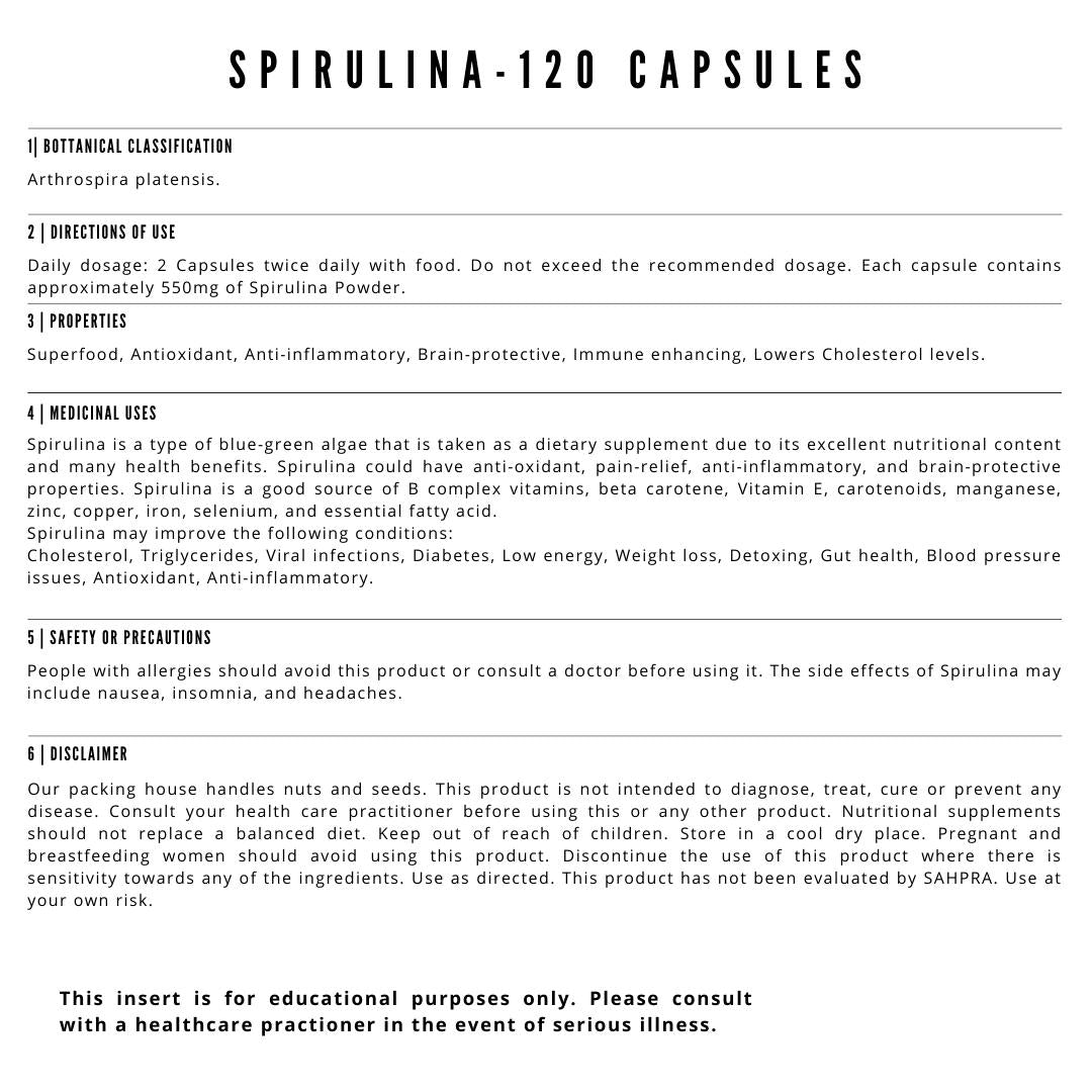Spirulina - 120 Capsules