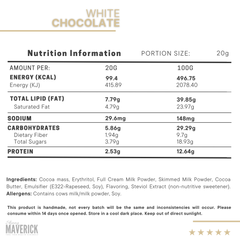 Diabetic Friendly Chocolate Slab 80g | White Chocolate